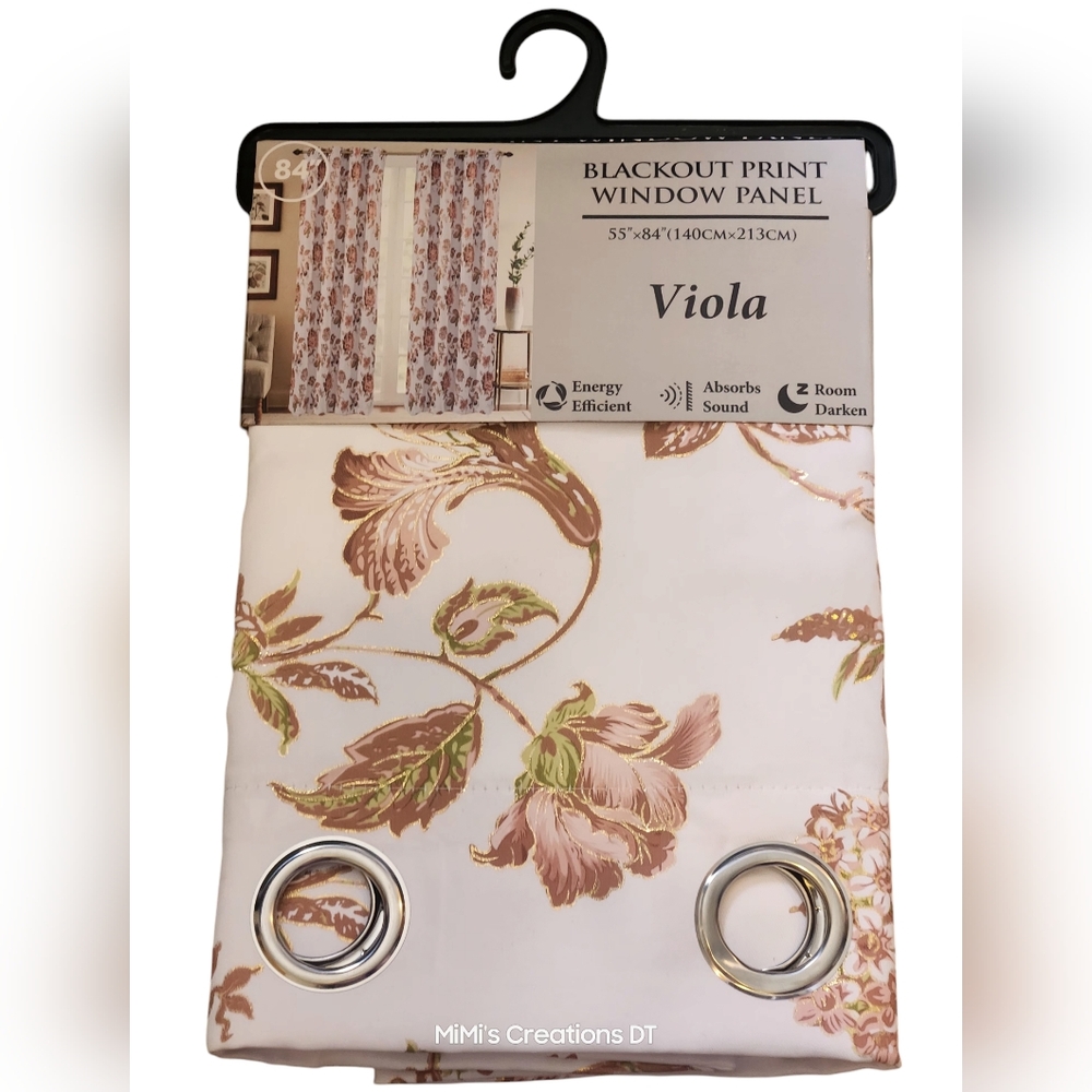 WESTTINA- Viola Print Grommet Panel 55" W x 84" L